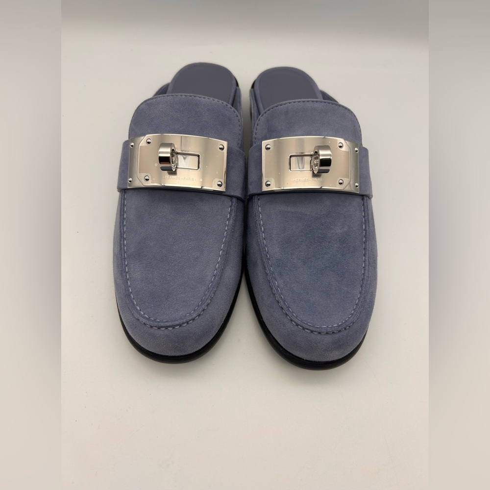 Hermès Iota Mule New In Box Blue Ciel Size 37 - Picture 3 of 16